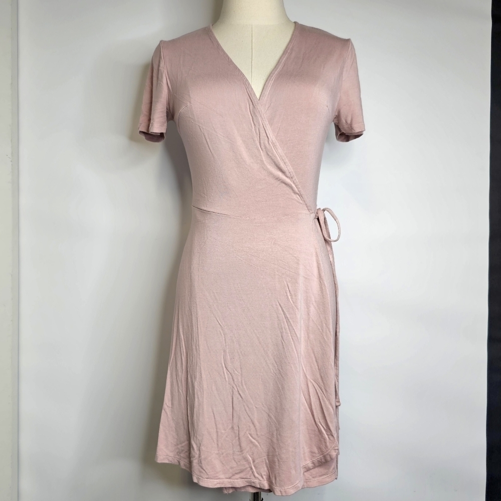 Charlotte Russe Pale Pink Soft wrap mini summer dress